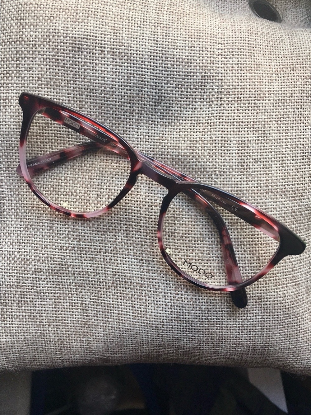 New Modo Japan Thin Pink Tortoise Glasses